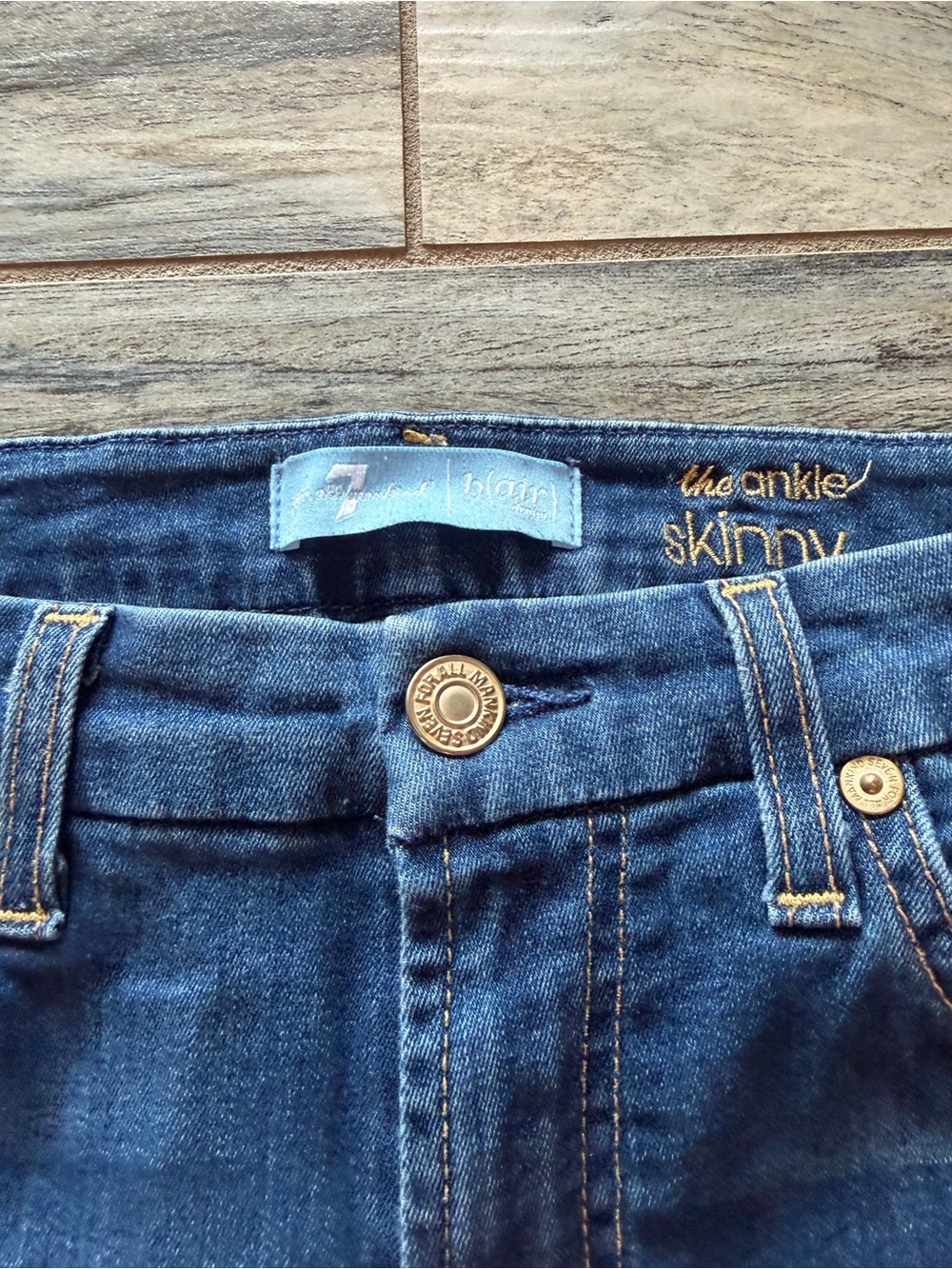 7 For All Mankind Dark Blue Ankle Skinny Jeans